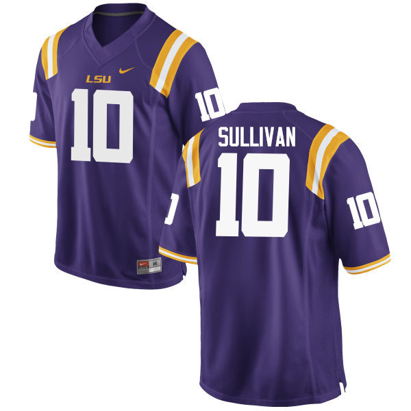 Men LSU Tigers #10 Stephen Sullivan College Football Jerseys Game-Purple